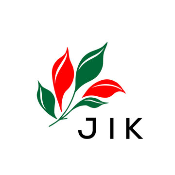 JIK Nature Inspired Minimalist Logo Template, JIK Later Logo, Elegant Botanical Logo with Abstract Leaves, 
