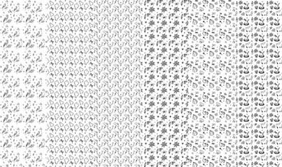 Halloween pattern set, can be colored, transparent background