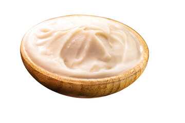 spoon of pork fat, lard used as a culinary ingredient in Brazil, pork meat in the background