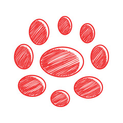 Draw red blood cells in a sketch style with bold red shading and white background.