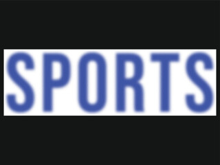 Bold blue SPORTS typography design on white background. Modern athletic word art for posters, banners, and creative layouts. Perfect template for fitness, games, and activity themes.