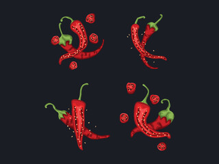 icon chili vegatable mexico spicy hot ingredient seasoning condiment flavor menu organic kitchen art
