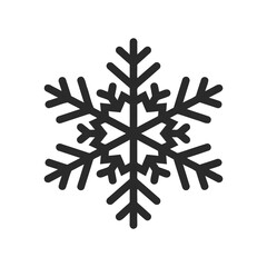 Obraz premium Black and white snowflake icon on transparent background for winter design