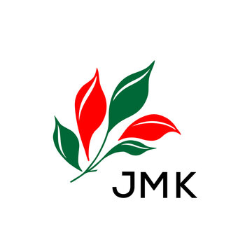 JMK Nature Inspired Minimalist Logo Template, JMK Later Logo, Elegant Botanical Logo with Abstract Leaves, 
