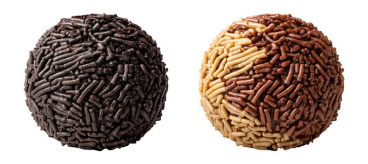 Chocolate Sprinkles in Black and Brown Colors on Isolated Transparent Background