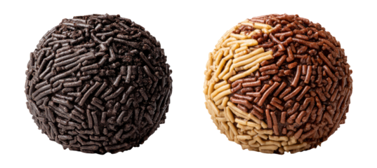 Chocolate Sprinkles in Black and Brown Colors on Isolated Transparent Background