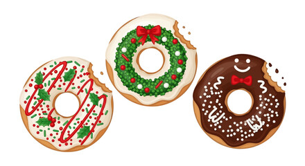 Fototapeta premium holiday donuts featuring festive designs