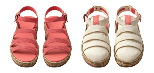 Stylish Sandals in Pink and White with Unique Straps and Comfortable Design