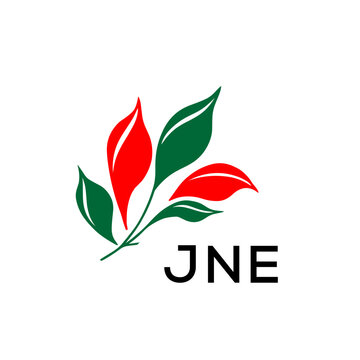 JNE Nature Inspired Minimalist Logo Template, JNE Later Logo, Elegant Botanical Logo with Abstract Leaves, 
