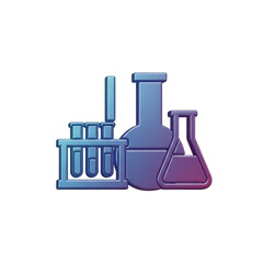 Obraz premium Laboratory glassware icon with test tubes and flasks isolated on transparent background