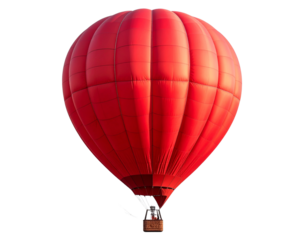  Bright Scarlet Hot-Air Balloon – Floating Adventure Travel Icon PNG