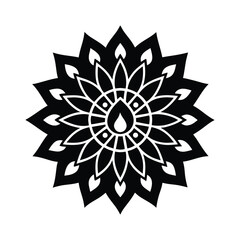 Mandala Silhouette with Diya Shaped Segments