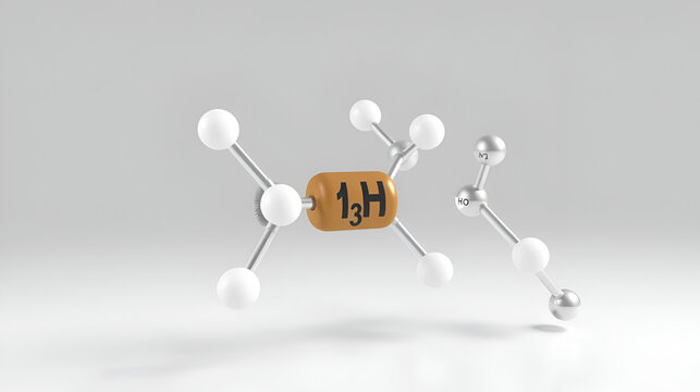 Chloromethane (methyl chloride) molecule, 3D rendering.