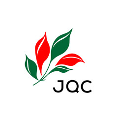 JQC Nature Inspired Minimalist Logo Template, JQC Later Logo, Elegant Botanical Logo with Abstract Leaves, 
