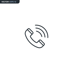 Phone, linear style sign for mobile concept and web design