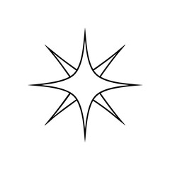 Outline of a star with eight sharp points silhouette