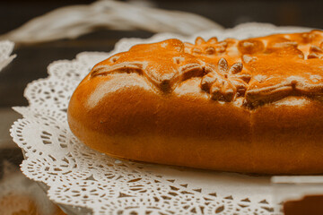 Homemade traditional Russian sweet pastries close-up