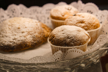 Homemade traditional Russian sweet pastries close-up