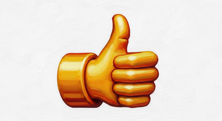 Golden Thumbs Up Symbol of Approval and Positive Affirmation