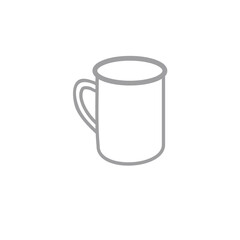 A clear, crisp vector illustration of an empty beverage mug with a handle, perfect for showcasing tea, coffee, or hot drink concepts in a clean, minimalist design