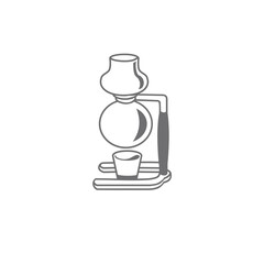 Isolated Monochrome Illustration of a Vacuum Coffee Maker Device with a Simple Sleek Design for Cafe Restaurants and Beverages Industries