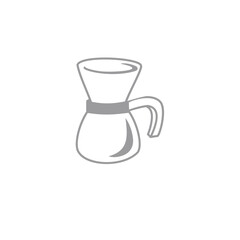 Clean and elegant vector illustration of a traditional stovetop coffee maker, symbolizing morning routines, aromatic hot beverages, and the simple pleasure of home brewing