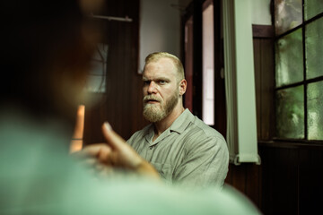 Intense conversation in a group therapy session