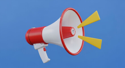 Retro Style Megaphone Symbol for Announcements and Public Address System Communication