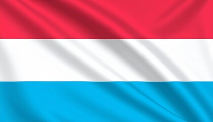 Obraz premium A gentle wave of clarity and pride, the Luxembourg flag flows in balanced hues of red, white, and light blue—echoing peace, resilience, and national grace.