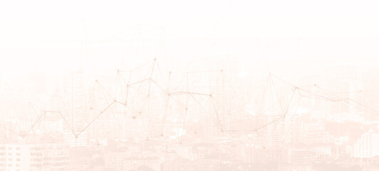Abstract smart city background with digital network connections