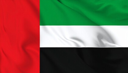 Obraz premium A proud emblem of unity and vision, the UAE flag unfurls in layered strength—its red, green, white, and black stripes echoing Arab heritage, resilience, and the spirit of modern sovereignty beneath op