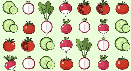 seamless pattern with vegetables