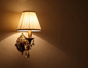 Elegant wall lamp casting warm light