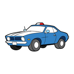 A police muscle car with bold lines, flashing lights, and powerful design, built for speed and authority, racing through streets to uphold law and order.
