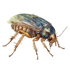 Flea, watercolor painting vector, isolated on a white background.