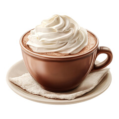 Cup of coffee latte isolated on white backgroud