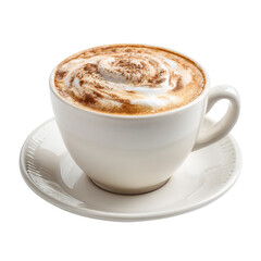 Cup of coffee latte isolated on white backgroud