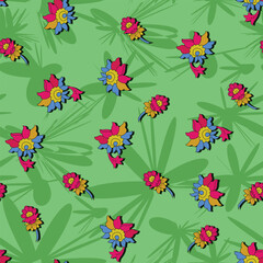 Seamless background pattern of lilac branches with white butterflies. Realistic lilac pattern branch with flowers and leaves on a white background. Vector.