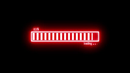 Neon glowing waiting progress bar animation - Powered by Adobe