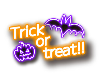 ネオンサイン風のハロウィンのイラスト
