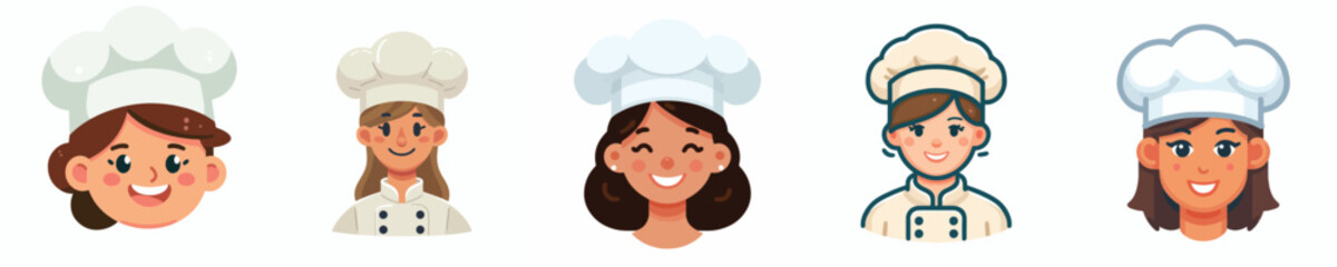 vector avatar of a female chef's face