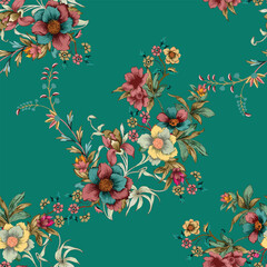 Seamless background pattern of lilac branches with white butterflies. Realistic lilac pattern branch with flowers and leaves on a white background. Vector.