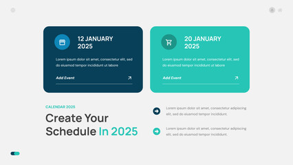 Fototapeta premium 2025 Calendar Infographics