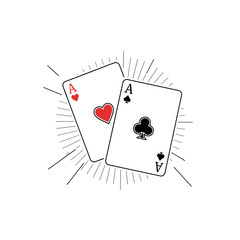 Obraz premium Playing cards graphic illustration