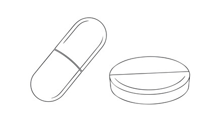  medicine capsules on white background vector illustration