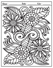 Mandala Coloring Page & Book for Adults and Kid. High resolution (300 DPI), Ready to print on standard 8.5x11-(A4) inch paper With (No Bleed), Black and White. Vector illustration