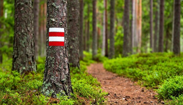 Forest trail marker
