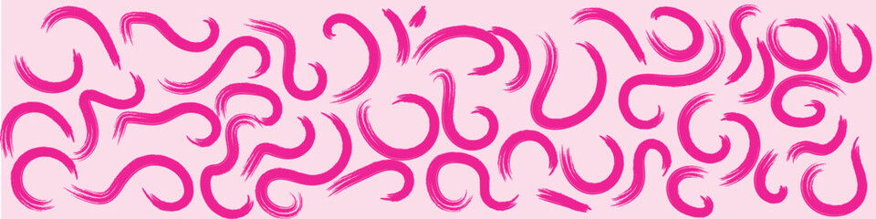 Fototapeta premium Abstract pink swirl pattern design with decorative curved lines on soft background. Modern seamless doodle style texture for wallpaper, fabric, and digital art. Trendy artistic swirl illustration for 