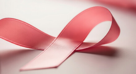 Pink Ribbon Symbolizing Breast Cancer Awareness and Support