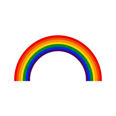 Vibrant rainbow arching across white background, symbolizing hope, diversity, and inclusivity, perfect for branding, design projects, and uplifting visuals.